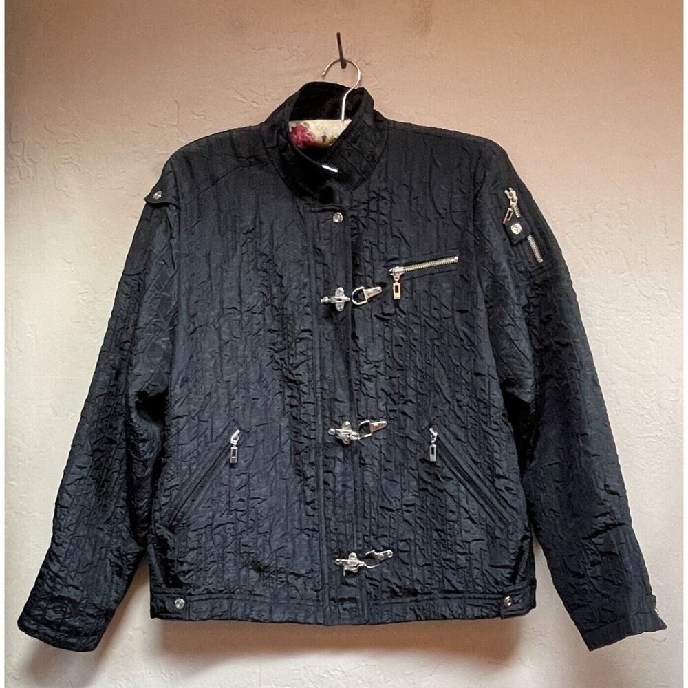 Black Women's Jacket with Toggle Closures